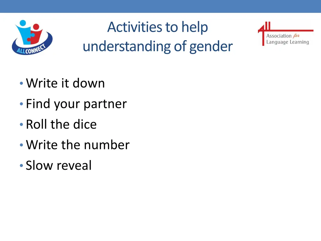 activities to help understanding of gender