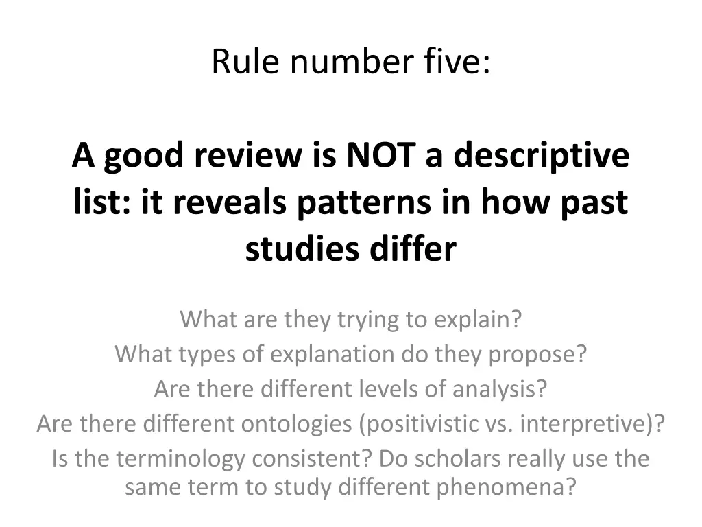 rule number five