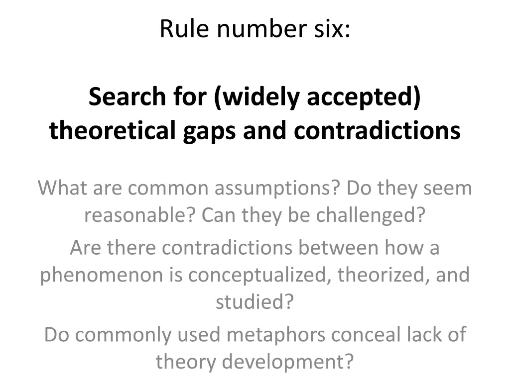 rule number six