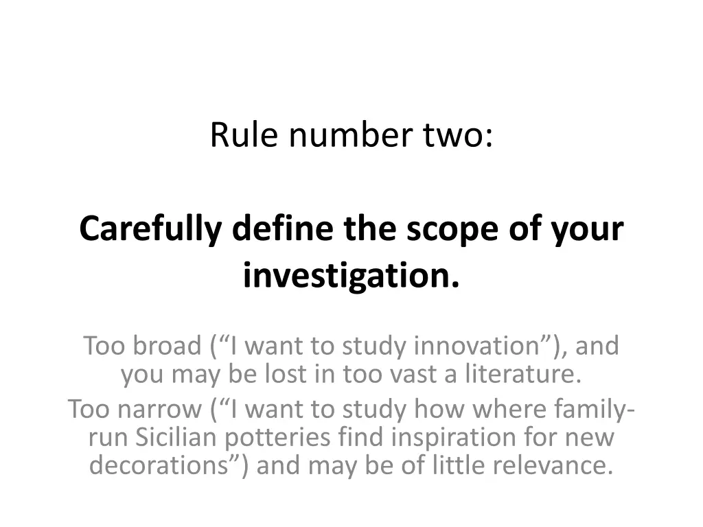 rule number two