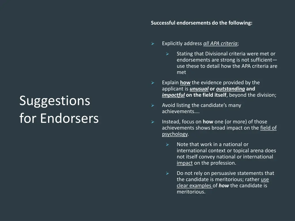 successful endorsements do the following