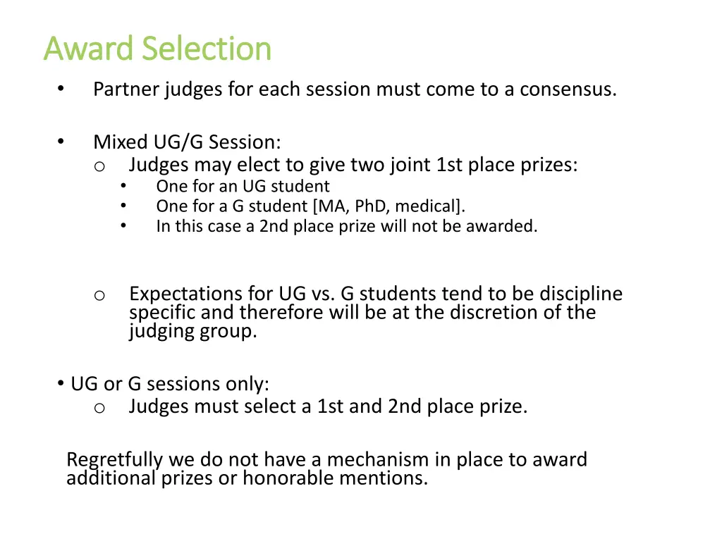 award selection award selection partner judges