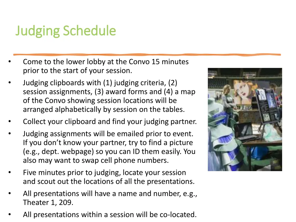 judging schedule judging schedule