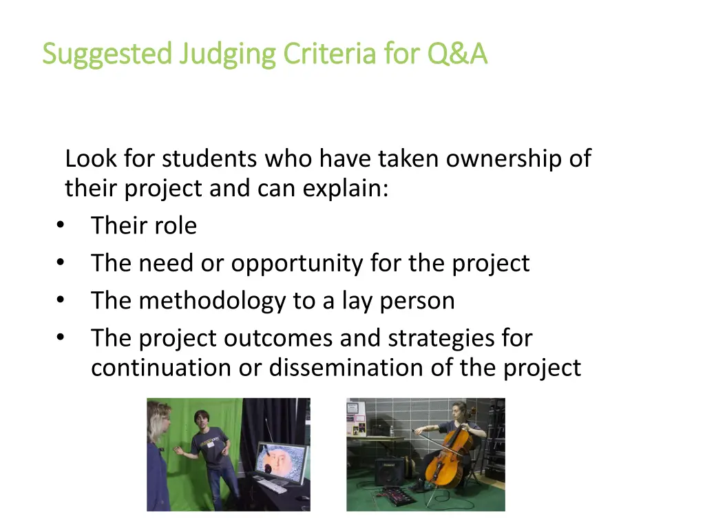 suggested judging criteria for q a suggested