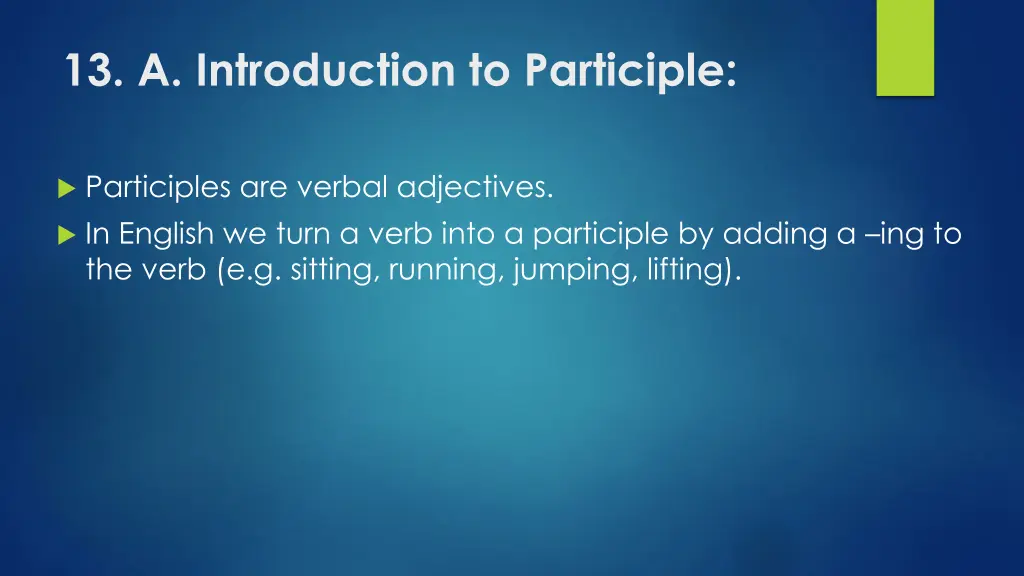 13 a introduction to participle