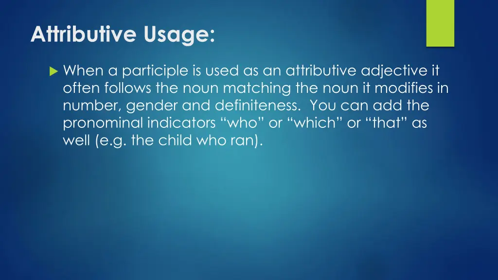 attributive usage