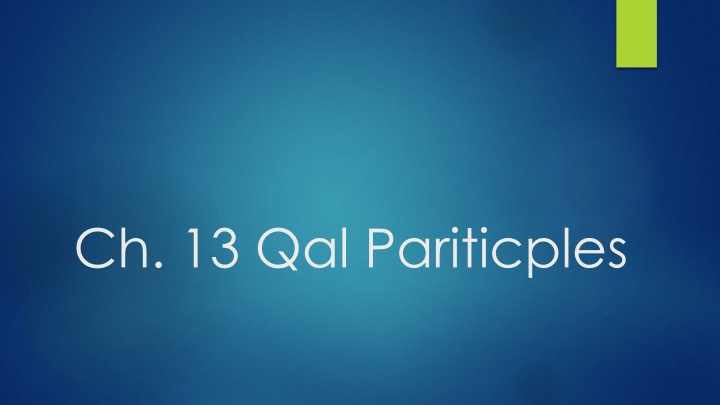 ch 13 qal pariticples