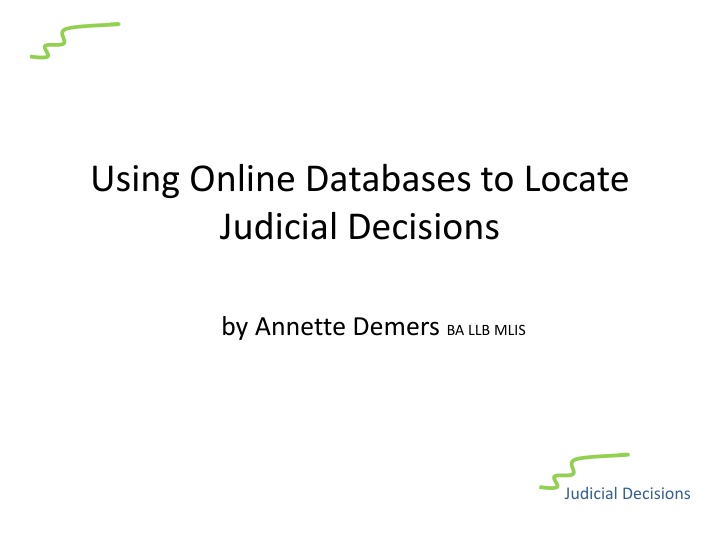 using online databases to locate judicial