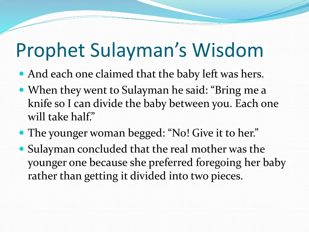 prophet sulayman s wisdom 3