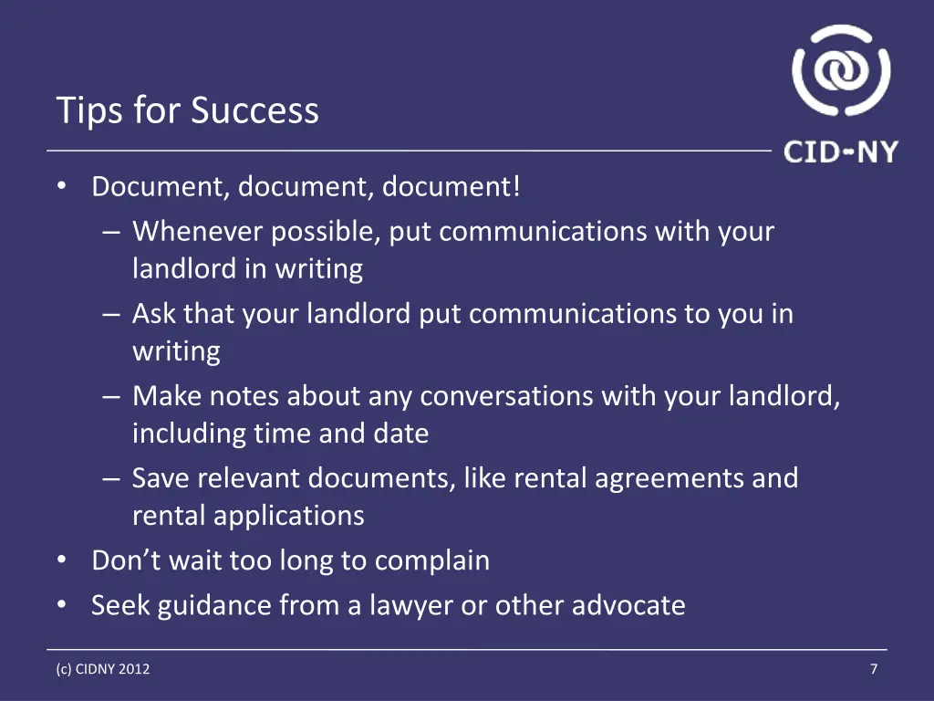 tips for success
