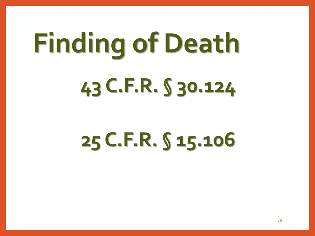 finding of death
