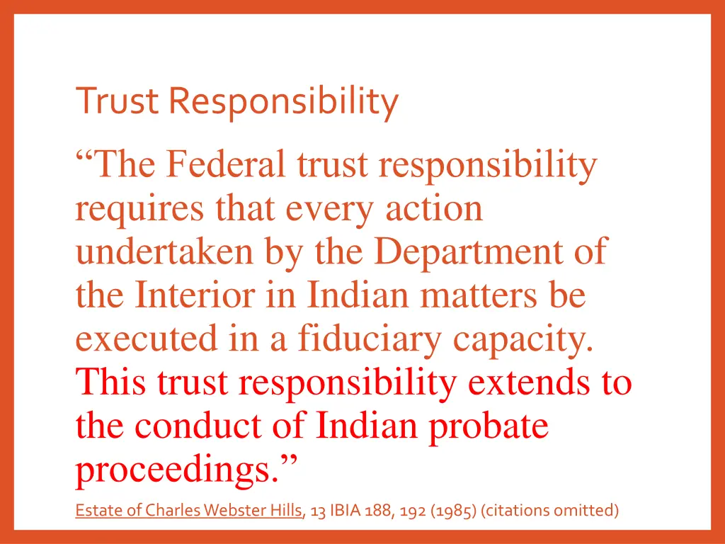 trust responsibility the federal trust