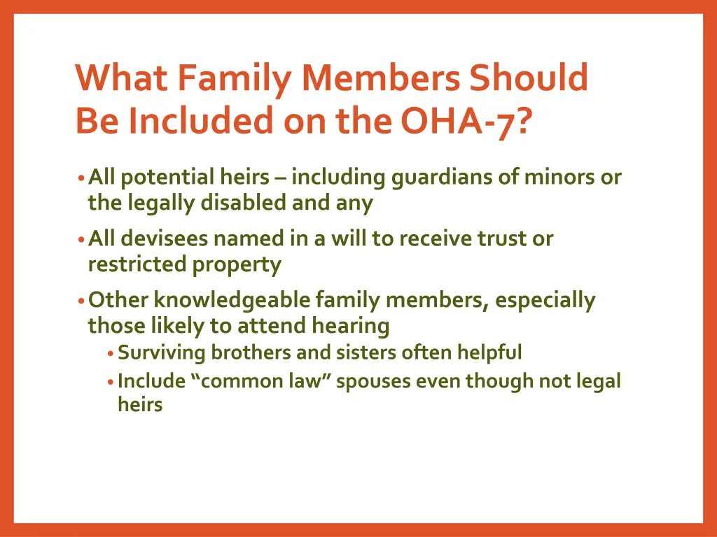 what family members should be included