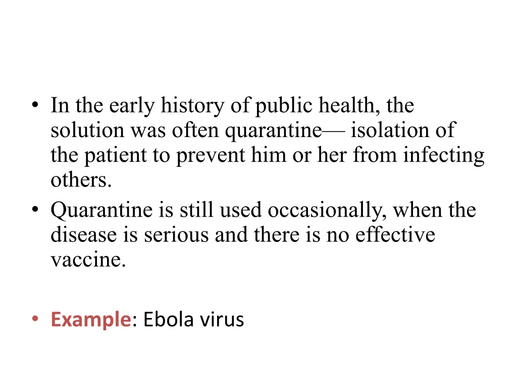 in the early history of public health