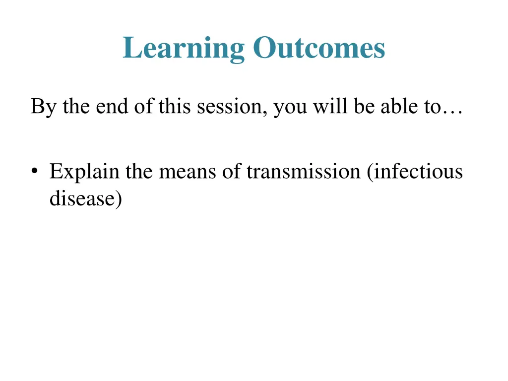 learning outcomes