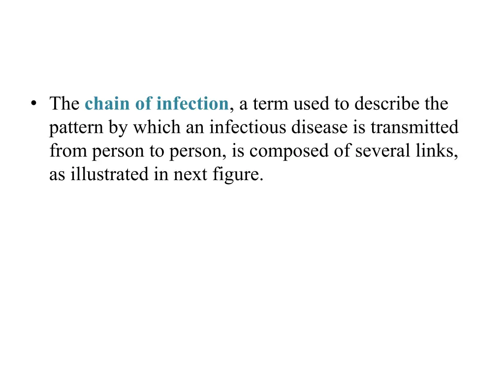 the chain of infection a term used to describe