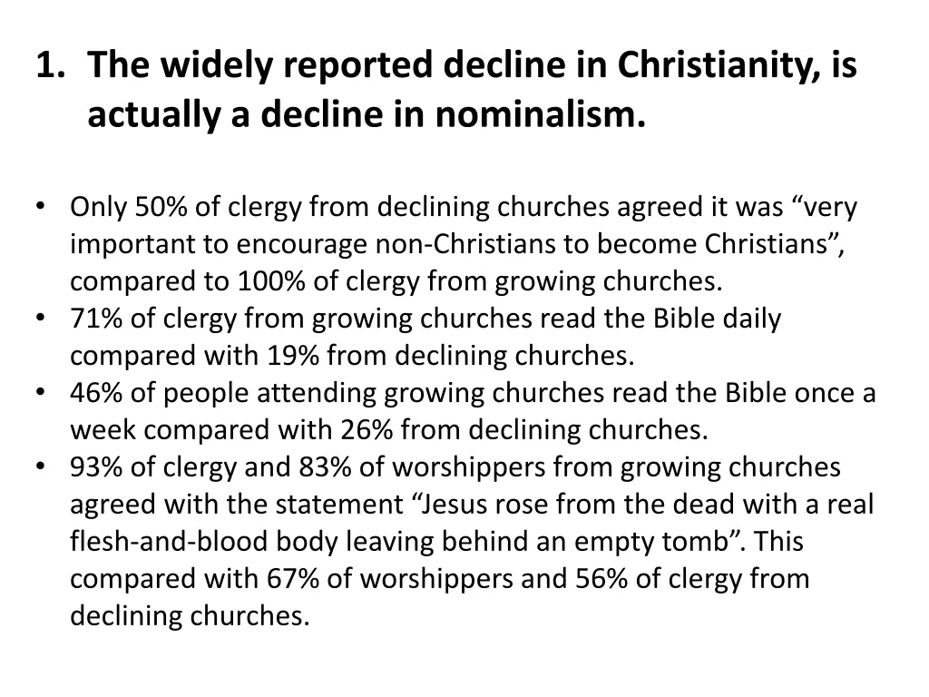 1 the widely reported decline in christianity