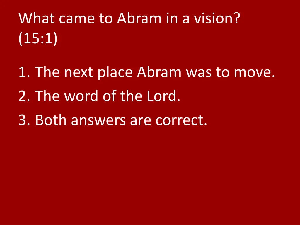 what came to abram in a vision 15 1