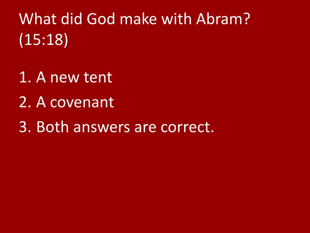 what did god make with abram 15 18