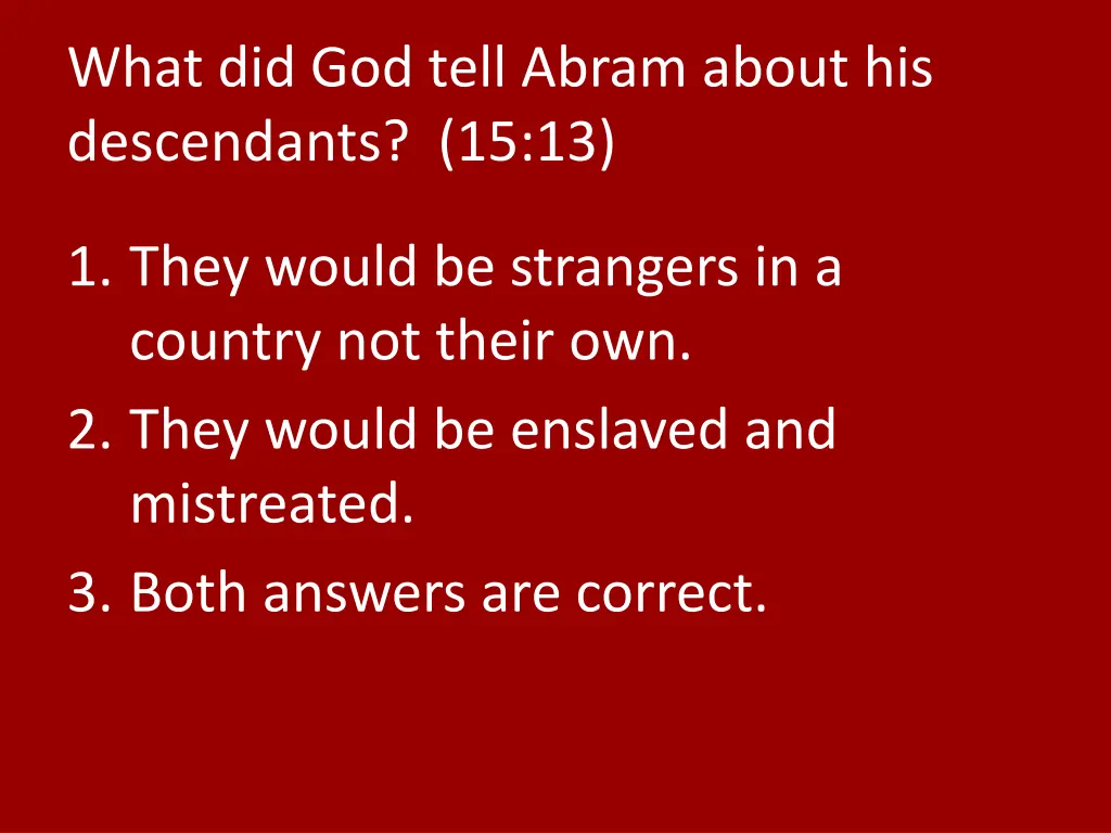 what did god tell abram about his descendants