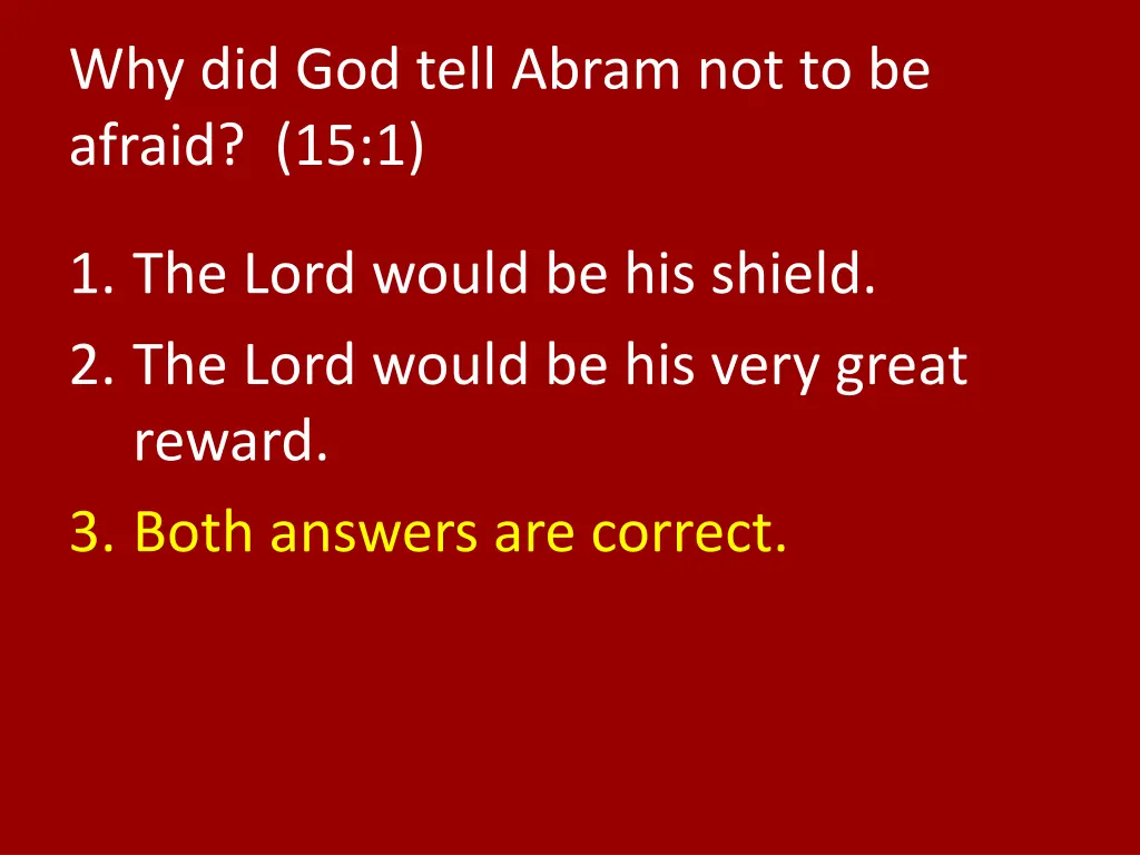 why did god tell abram not to be afraid 15 1 1
