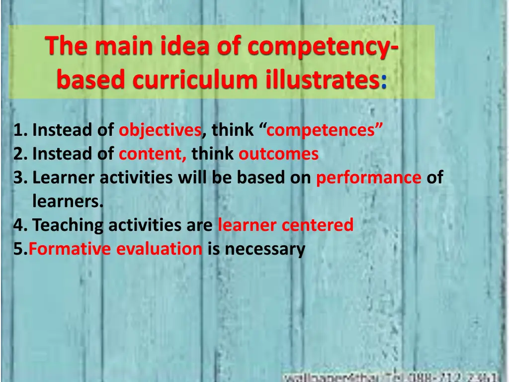the main idea of competency based curriculum