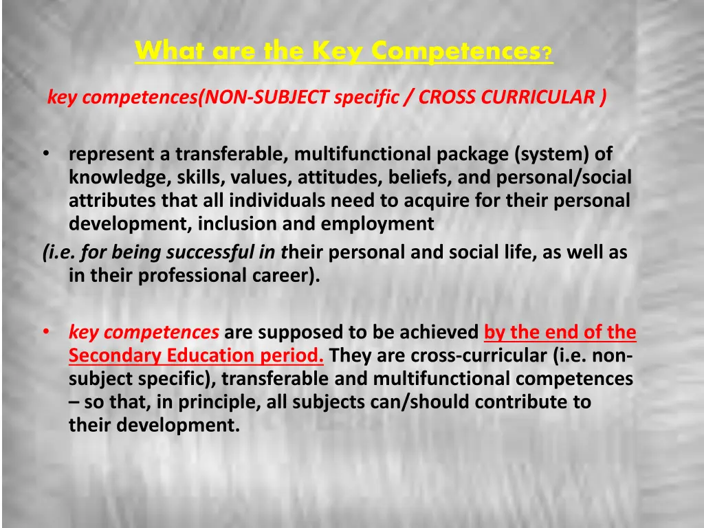 what are the key competences 1