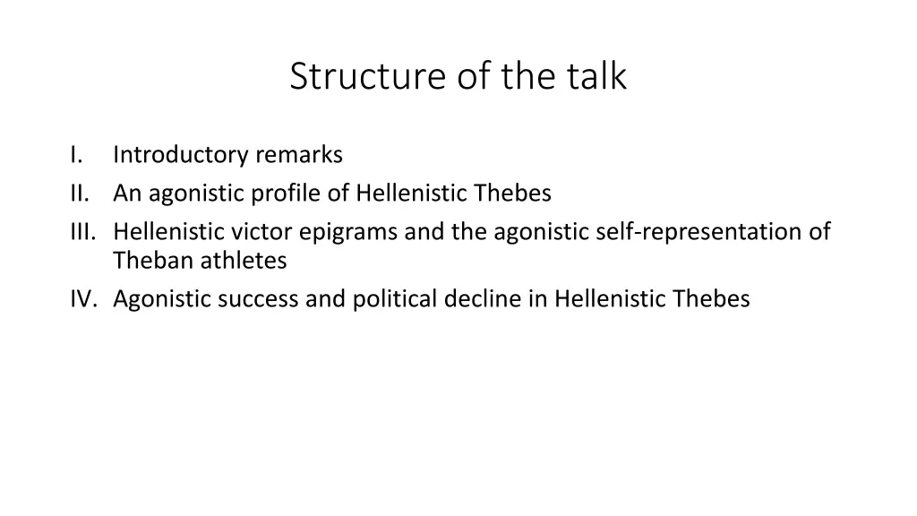 structure of the talk