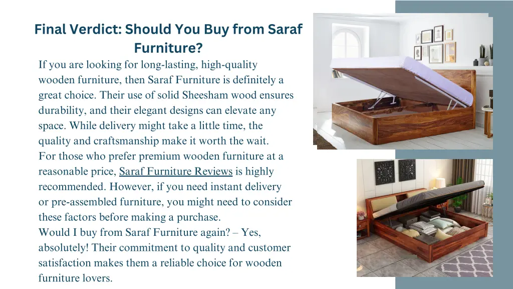 final verdict should you buy from saraf furniture