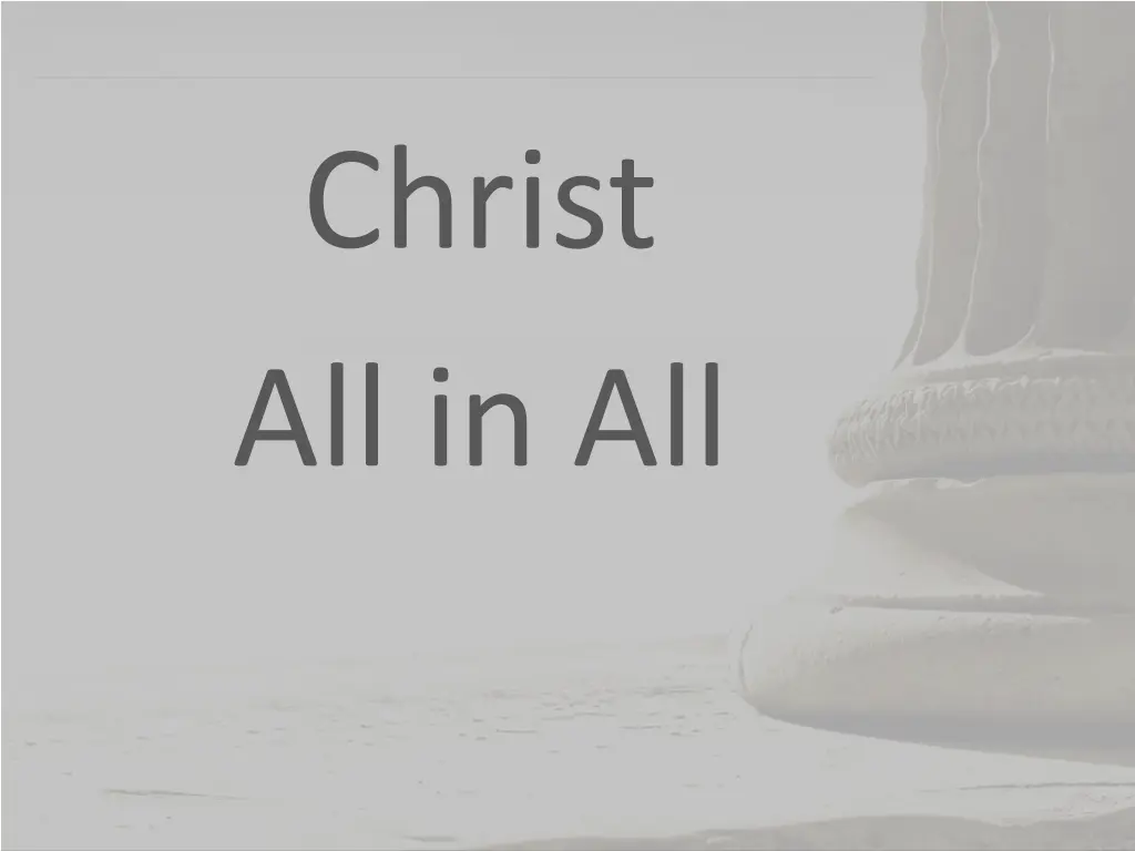 christ all in all
