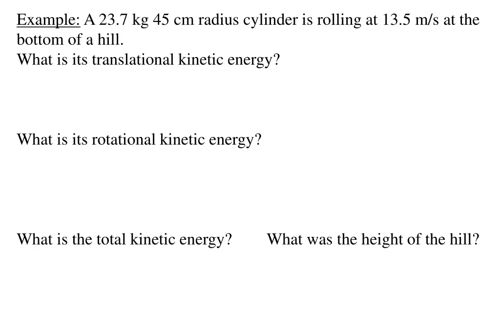 example a 23 7 kg 45 cm radius cylinder