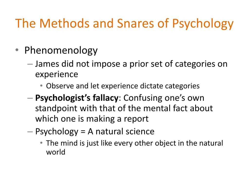 the methods and snares of psychology 1