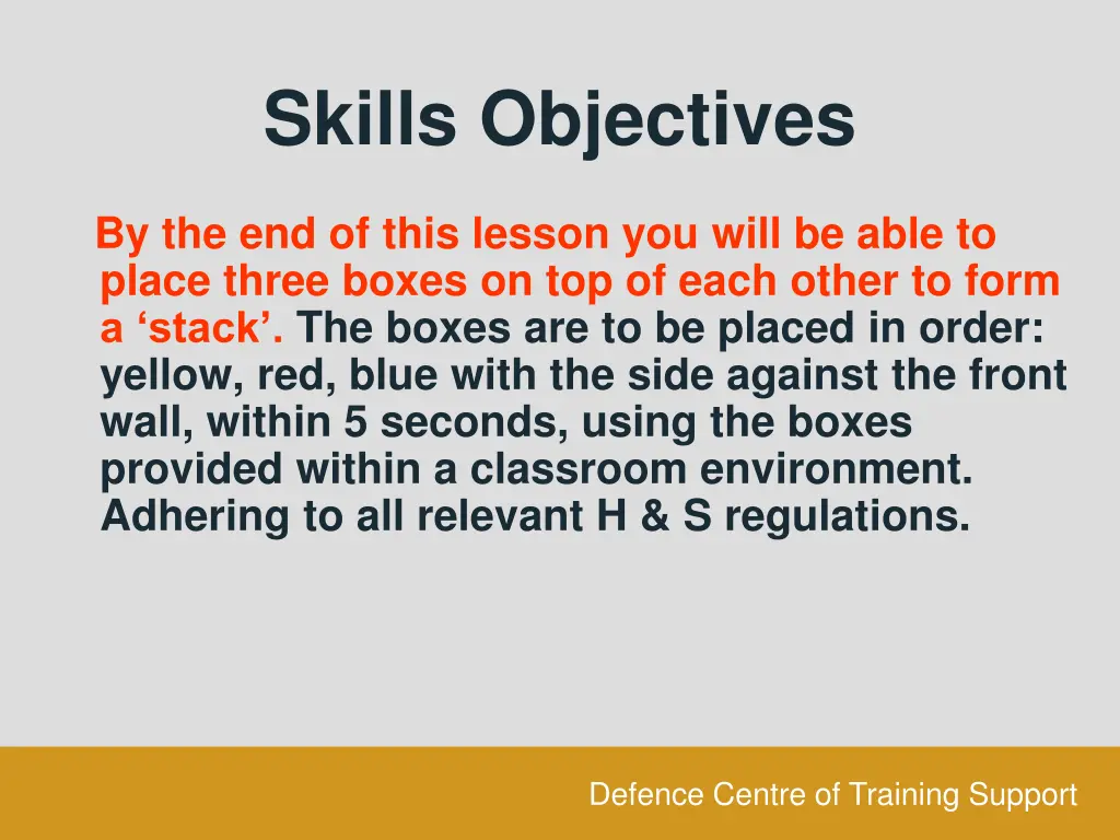 skills objectives 1