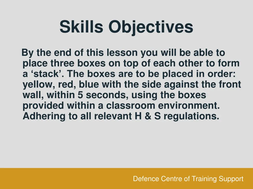 skills objectives