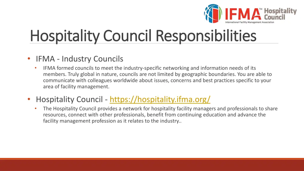 hospitality council responsibilities hospitality
