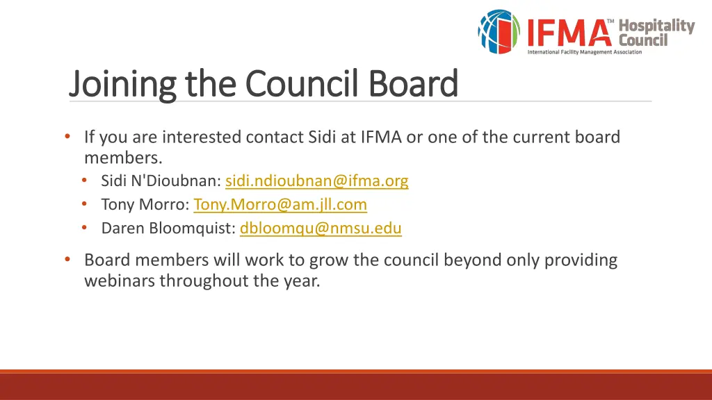 joining the council board joining the council