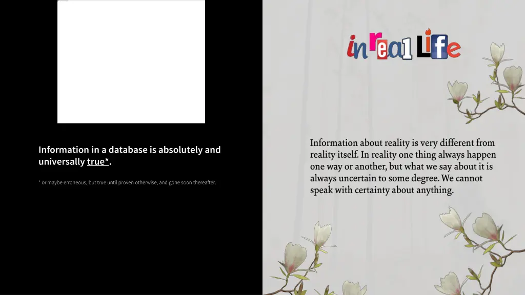 information in a database is absolutely