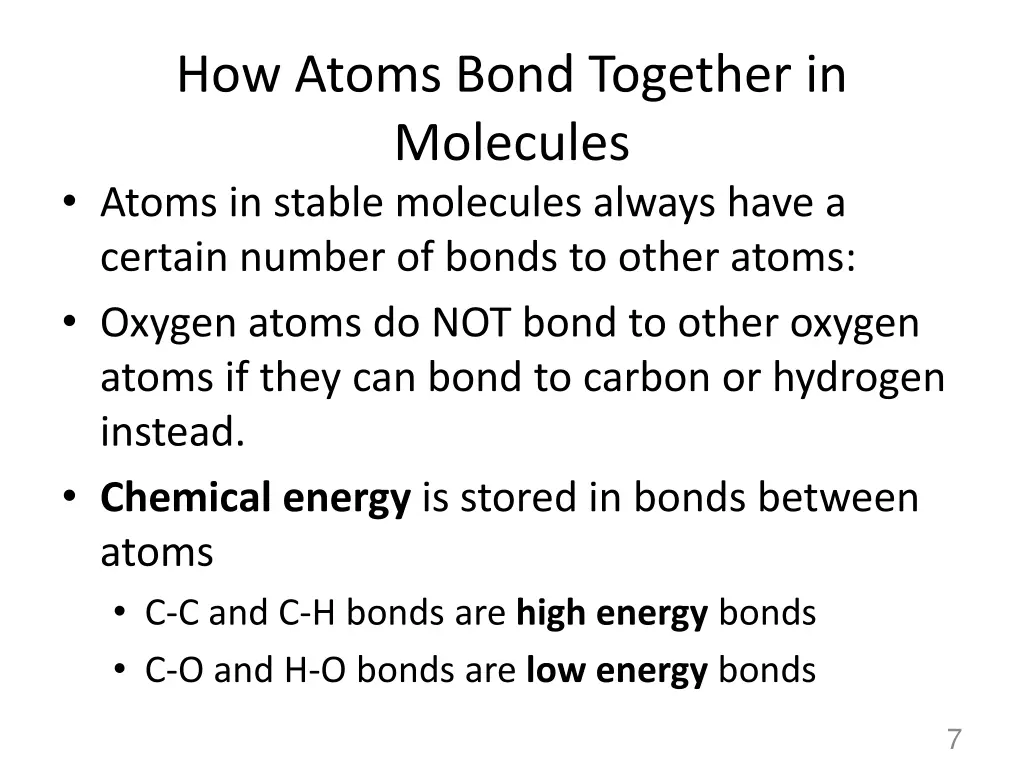 how atoms bond together in molecules atoms