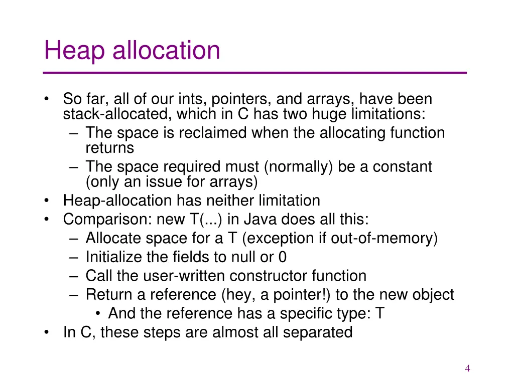 heap allocation