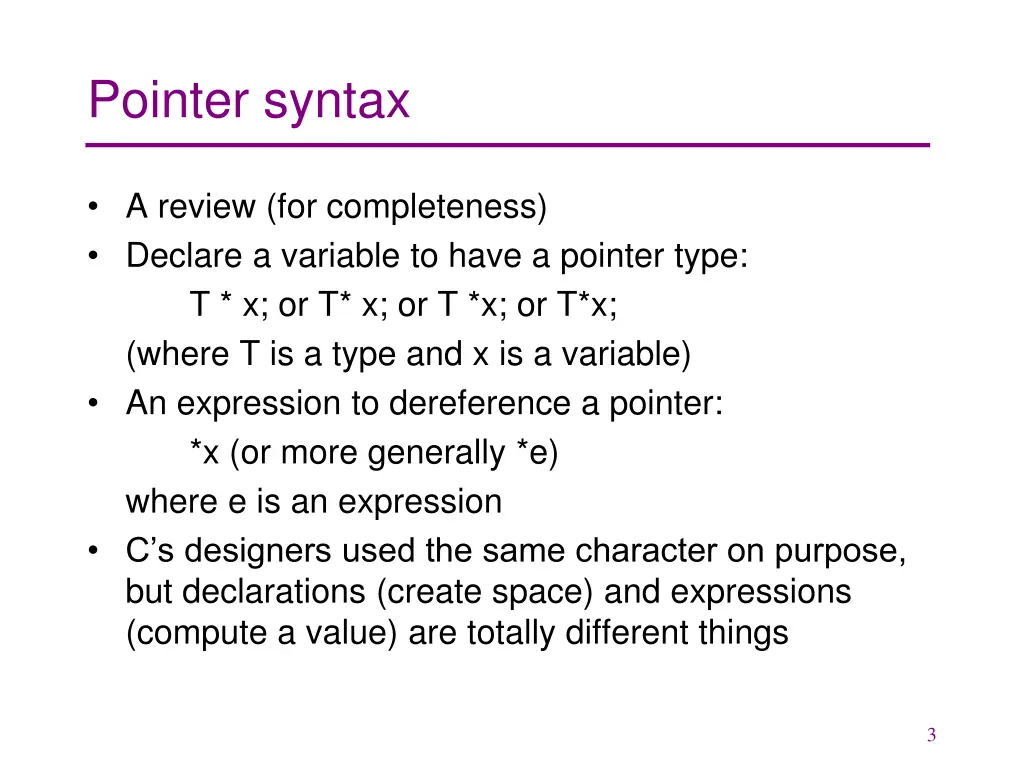 pointer syntax