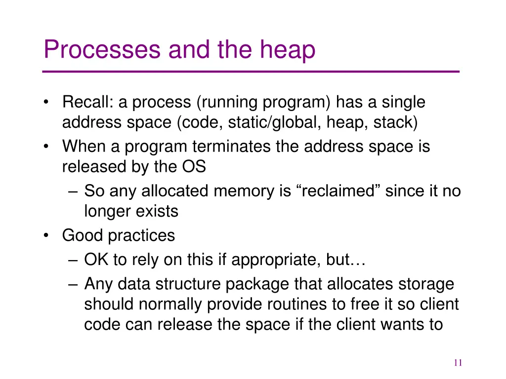 processes and the heap