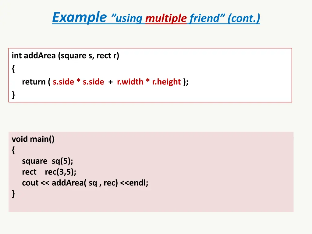 example using multiple friend cont
