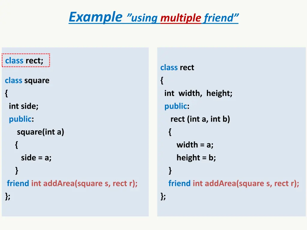 example using multiple friend