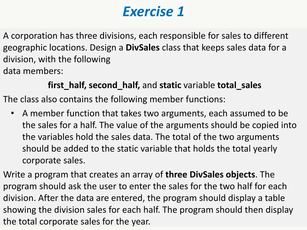 exercise 1