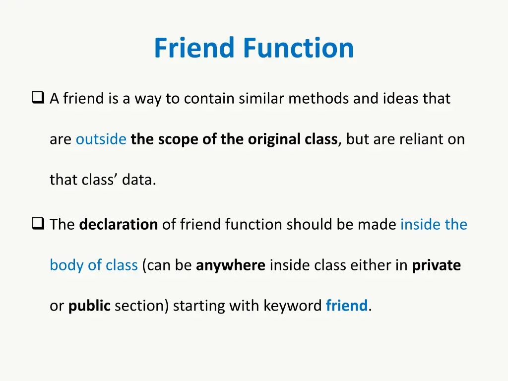 friend function