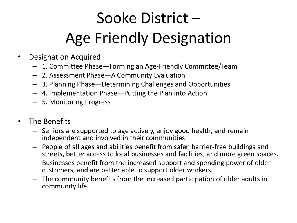 sooke district age friendly designation