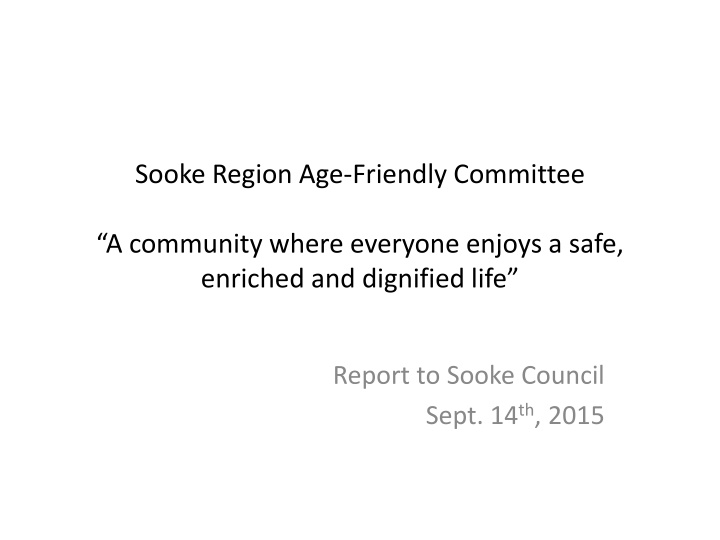 sooke region age friendly committee