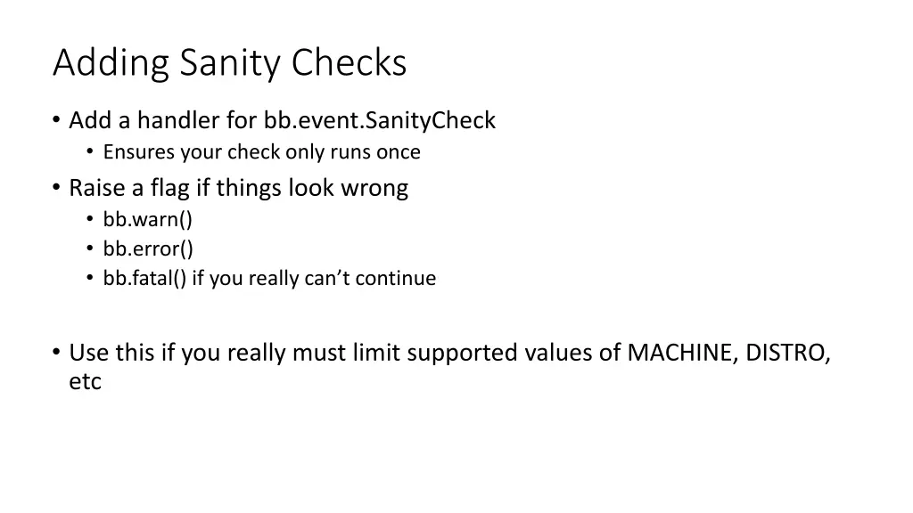 adding sanity checks