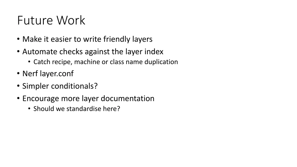 future work