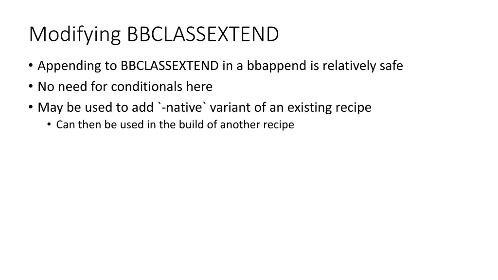 modifying bbclassextend